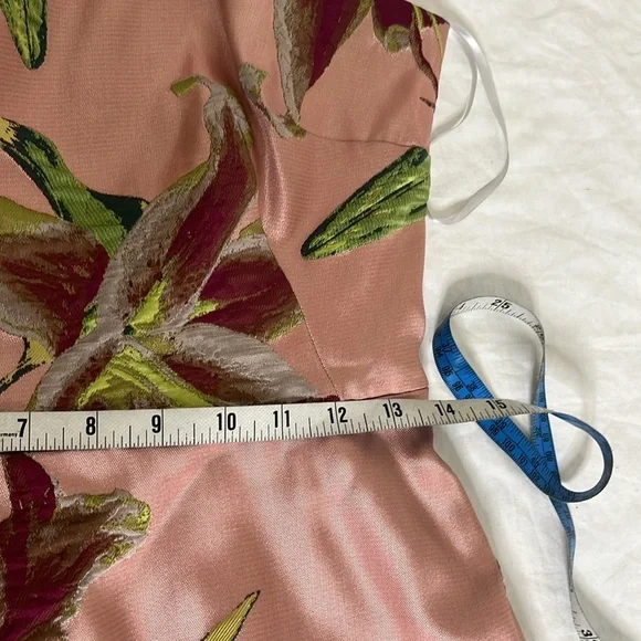 MARCHESA NOTTE One-shoulder Draped Floral-Jacquard Midi Dress in Blush sz 4 NWT - Picture 11 of 16